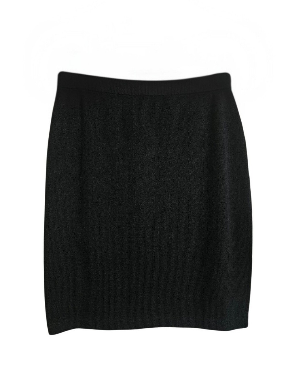 Vinatge 90s St. John Santana Knit Black Wool Blend Pencil Skirt Size 10 NEW